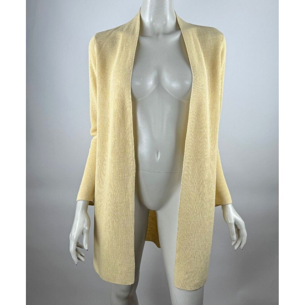 Eileen Fisher Organic Linen Cotton Cardigan Women PS Open Front Long Sleeve
